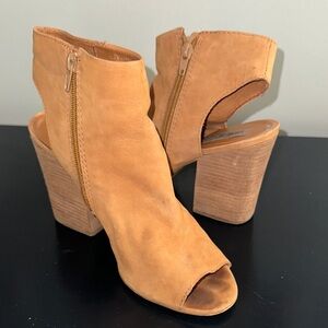 Steve Madden Camel Peep-Toe Heeled Boots